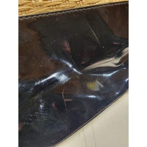 Bath&Bodyworks Straw Tote Bag With Black Handles Bow Detail Removable Strap Pink - Picture 6 of 8